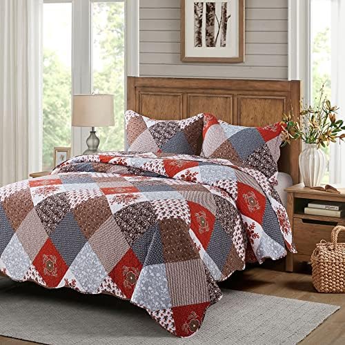 Travan Floral Printed Quilt Set Queen Size