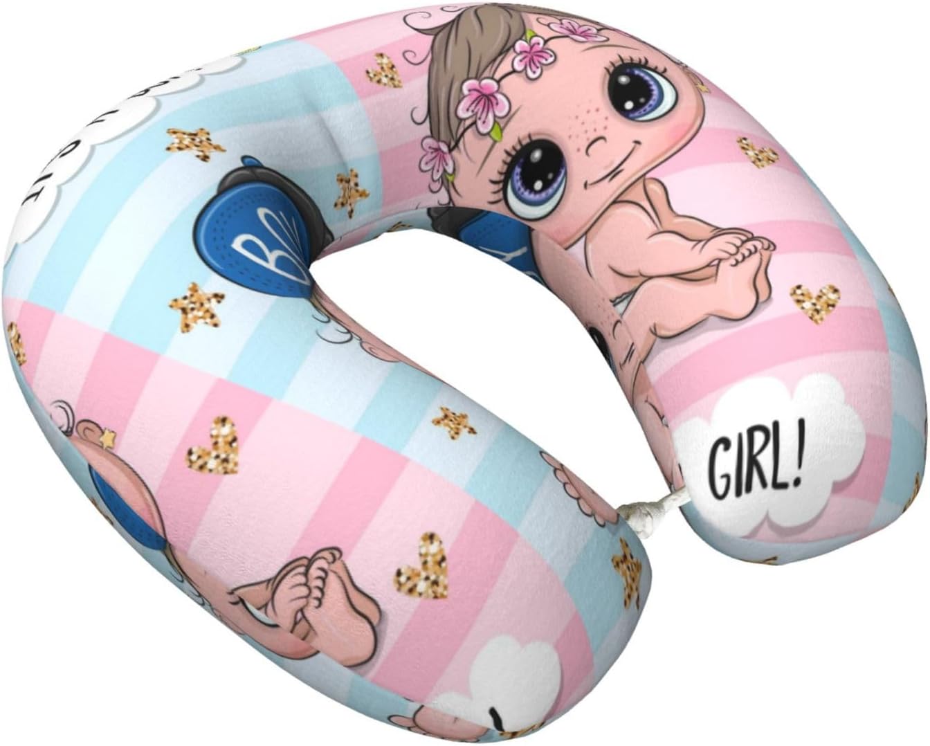 Memory Foam Travel Neck Pillow with Velvet Cover