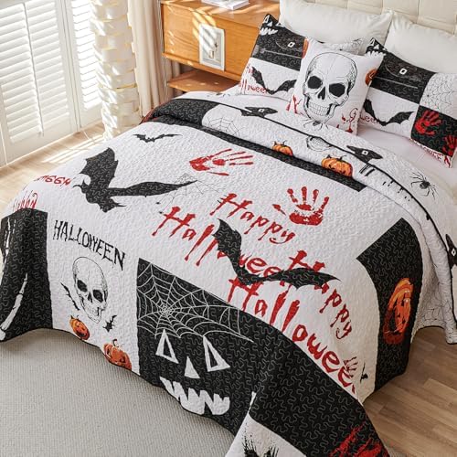 Cmfshape Halloween Quilt Set 3 Piece Queen Size