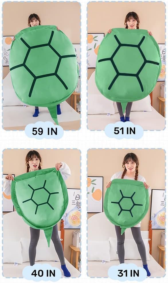 SEAHOME Wearable Turtle Shell Pillow 40 Inch Plush Costume for Kids Adults