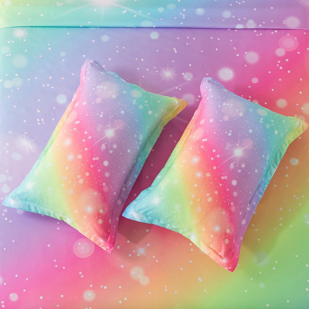 ADASMILE A S Rainbow Fitted Bed Sheet Set for Kids 1