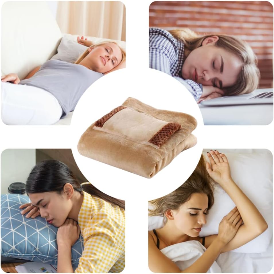 USB Heated Throw Blanket with Warm Pocket 24x32inch