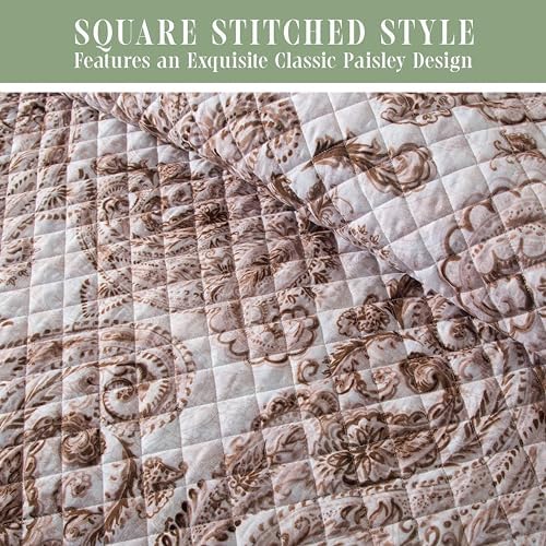 Elegant Comfort 3-Piece Reversible Paisley Quilt Set