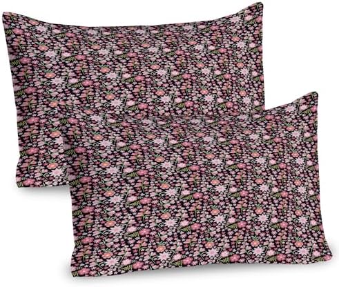Ambesonne Floral Pillow Sham Set of 2 Slavic Floral Motifs