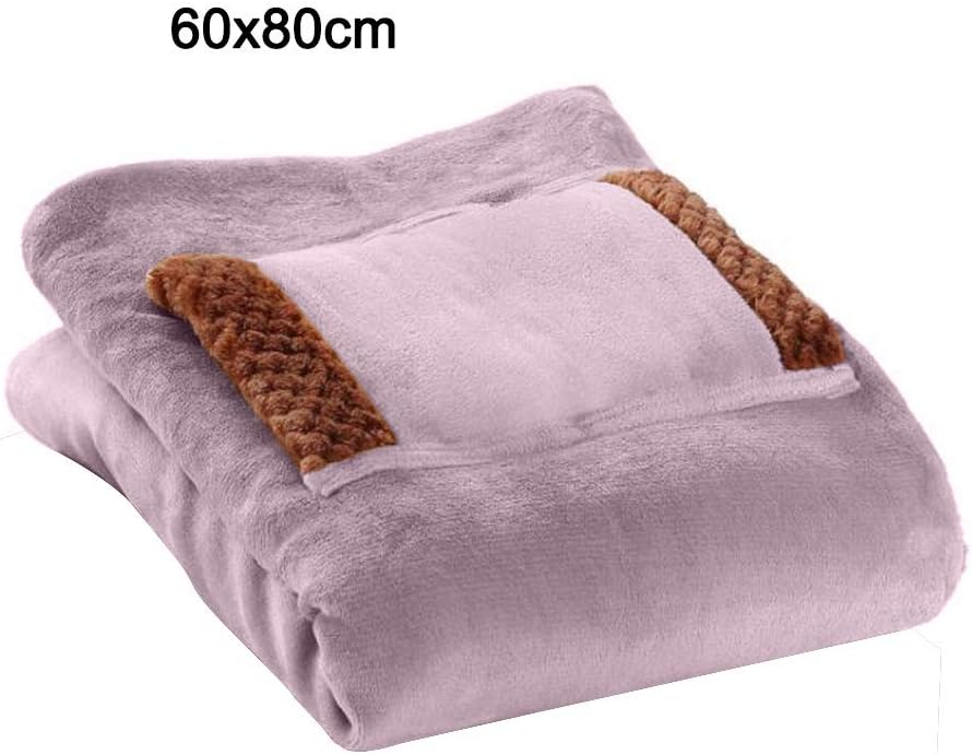 USB Flannel Heated Throw Blanket with Hand Pocket