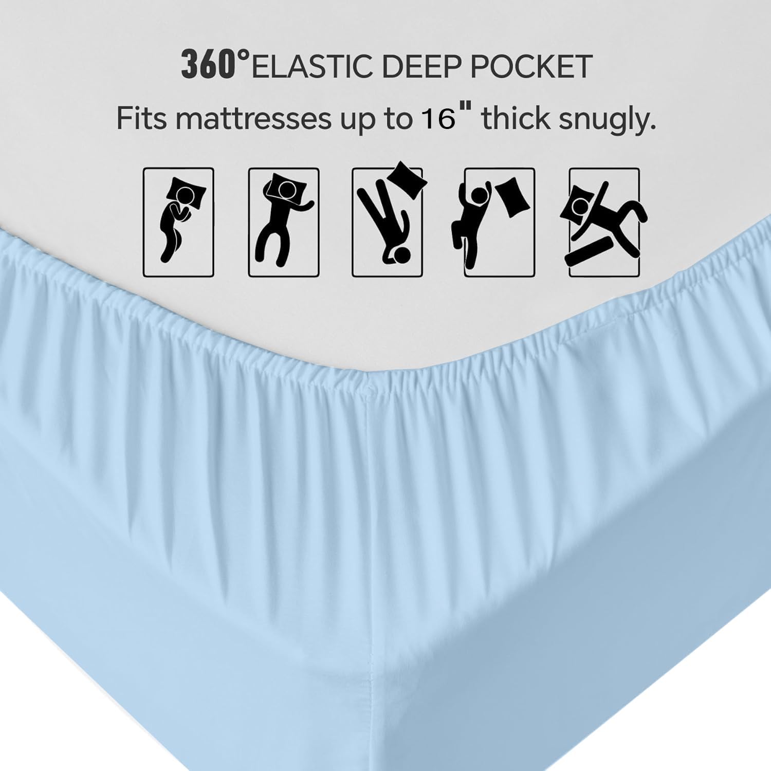 Peace Sleep Bedding Twin XL Fitted Sheet - Ultra Soft 1800 Microfiber Deep Pocket