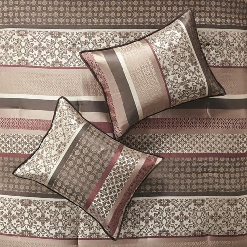 Madison Park Princeton 7-Piece Comforter Set - Red Queen