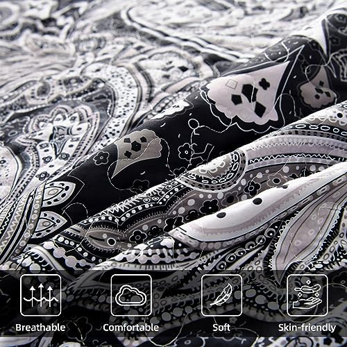DJY Black Paisley Quilt Set 3 Piece Full Size 1