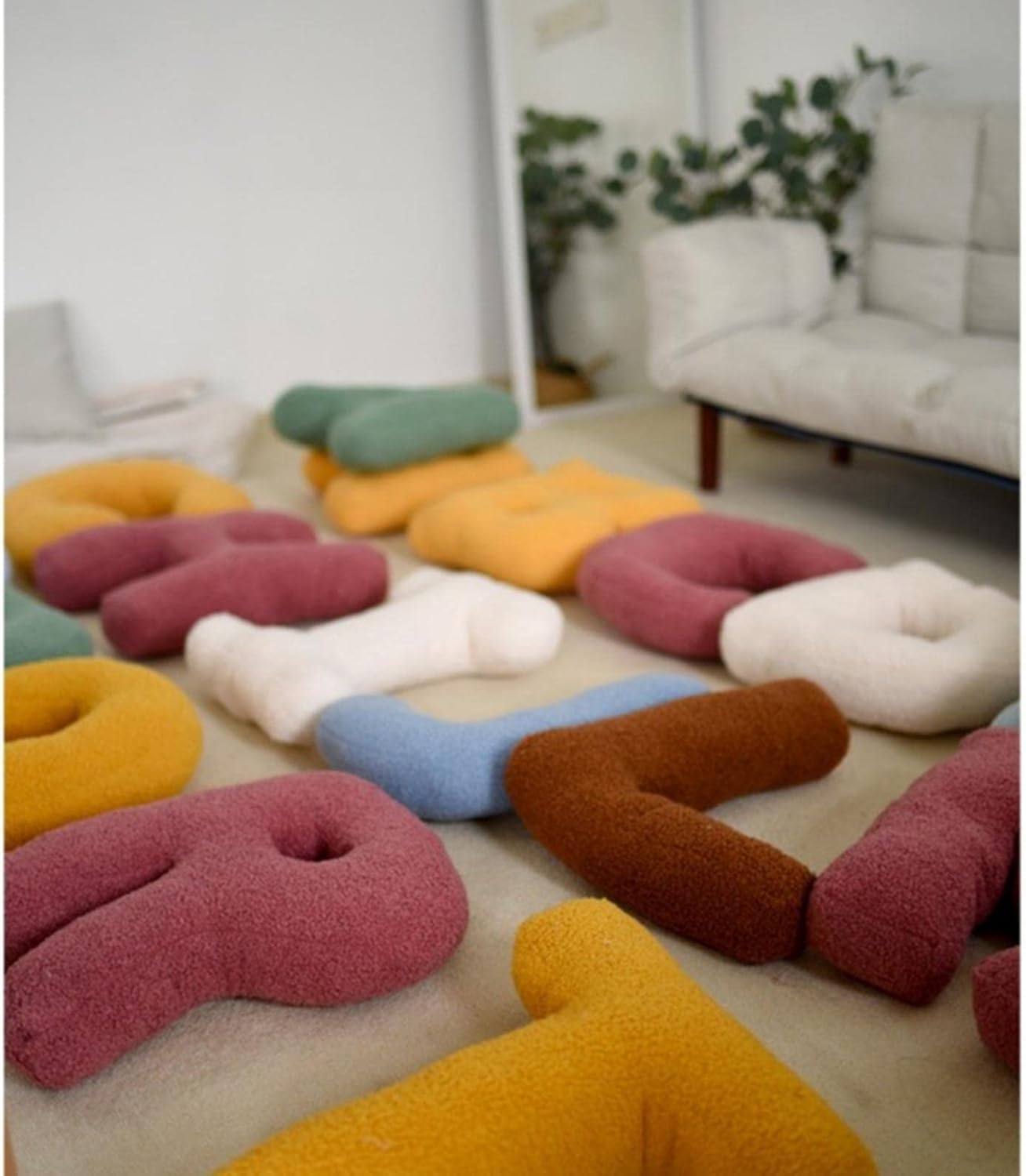 MOJUN Letter Pillows Cute Plush Alphabet Throw Cushions for Home and Office