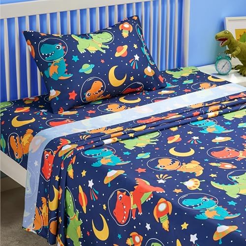 Joiedomi Kids Twin Sheet Set Space Dinosaur 1