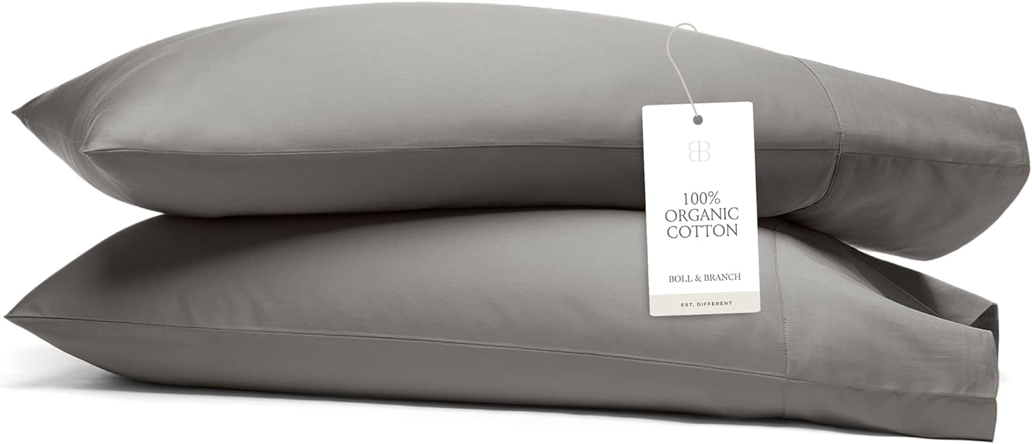 Boll Branch Signature Hemmed Pillowcase Set - 2 Pillowcases Organic Cotton