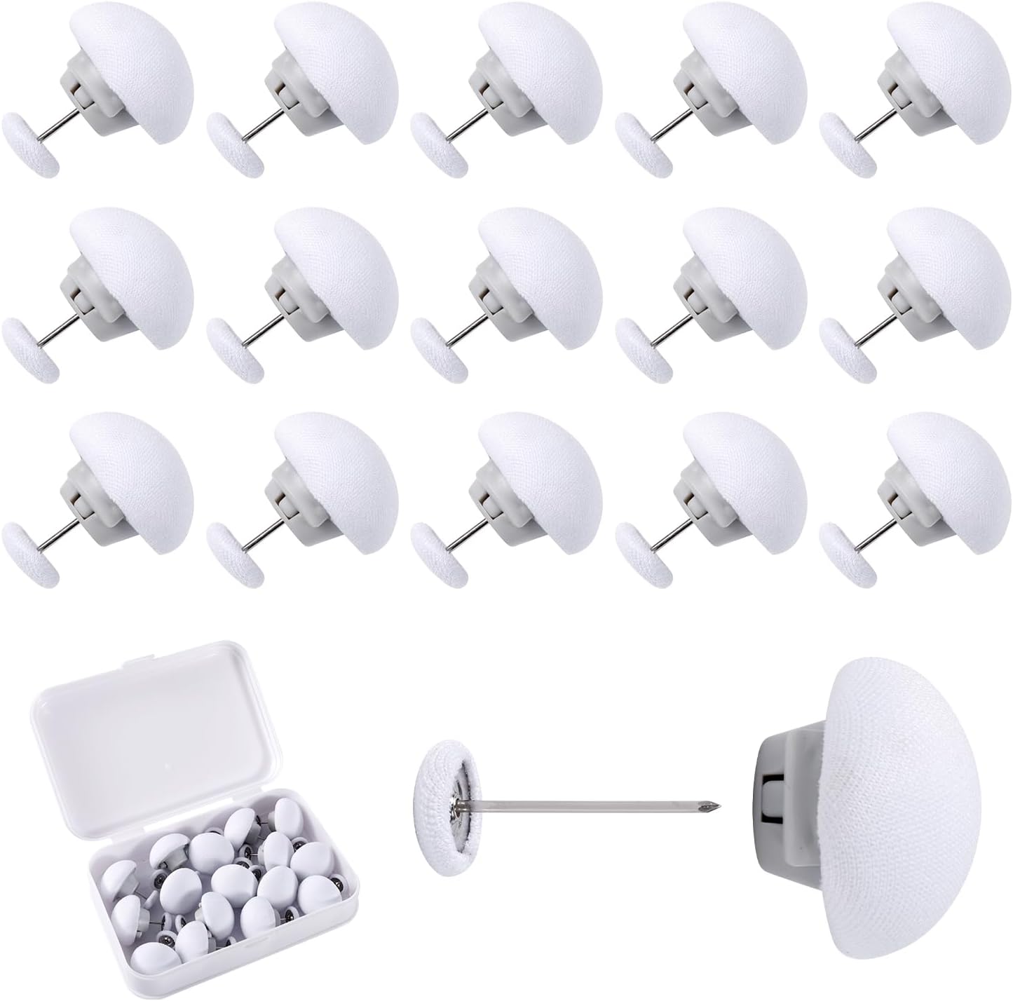 16pcs Duvet Clips with Mushroom Buttons and Iron Nails