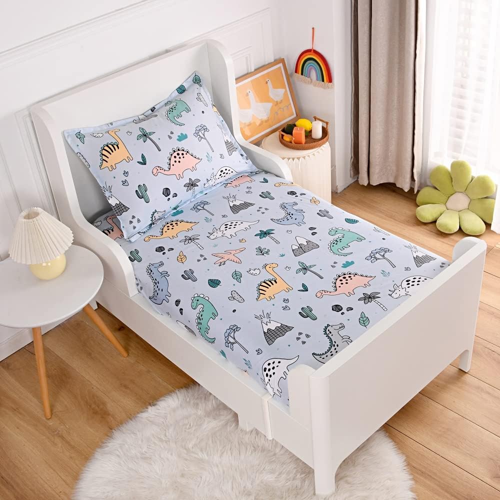 KWLOVER Soft Dinosaur Bed Sheet Set Twin Size 2PCS