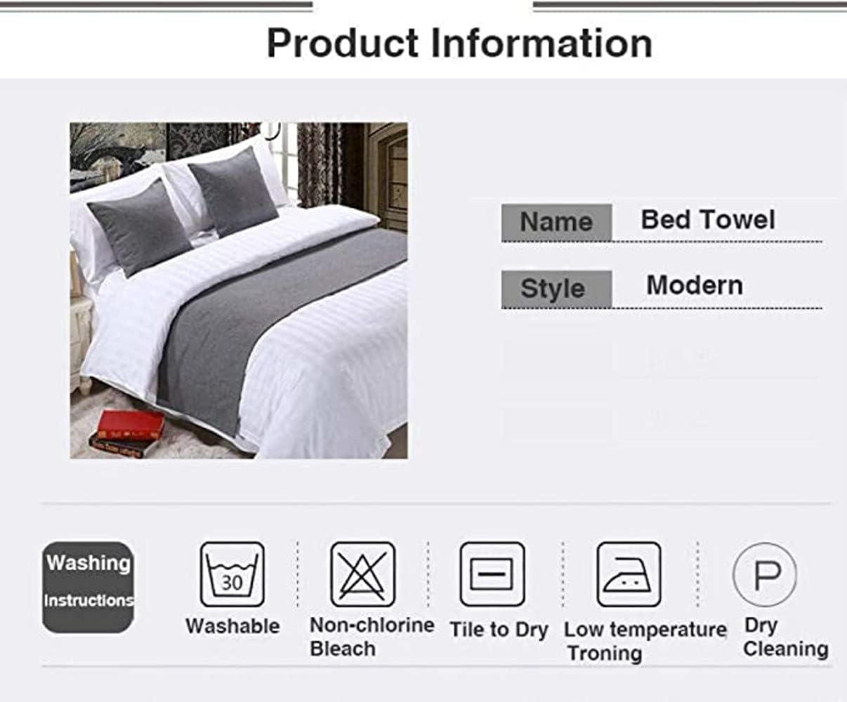 Tophacker Sky Blue Bed Runner Scarf Cotton Linen