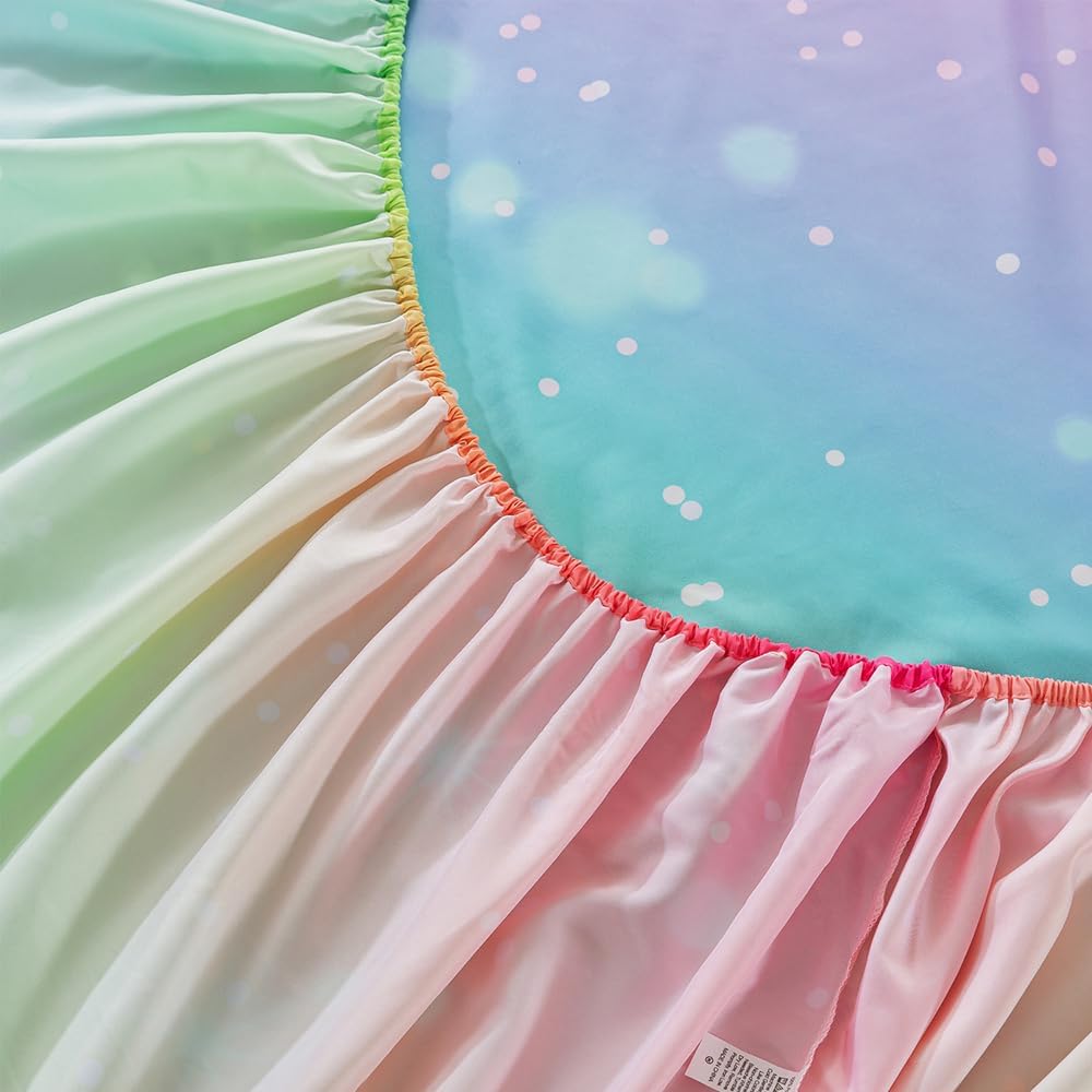 ADASMILE A S Rainbow Fitted Bed Sheet Set for Kids 1