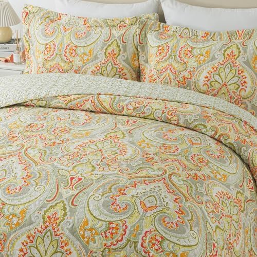 NEWLAKE Reversible Cotton Quilt Set King Size