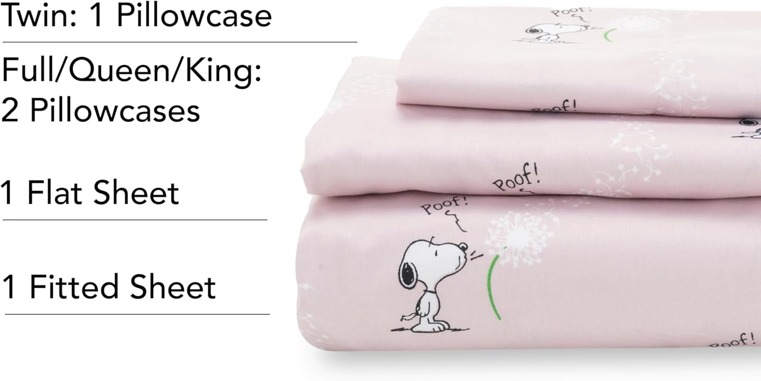 Berkshire Blanket Peanuts Snoopy Kids Sheet Set Full Size 4 Piece
