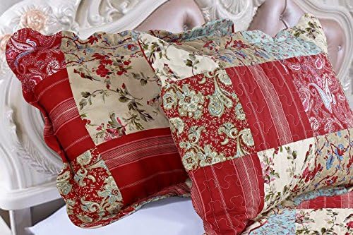 English Roses Quilt Set Reversible 3PC FullQueen Size