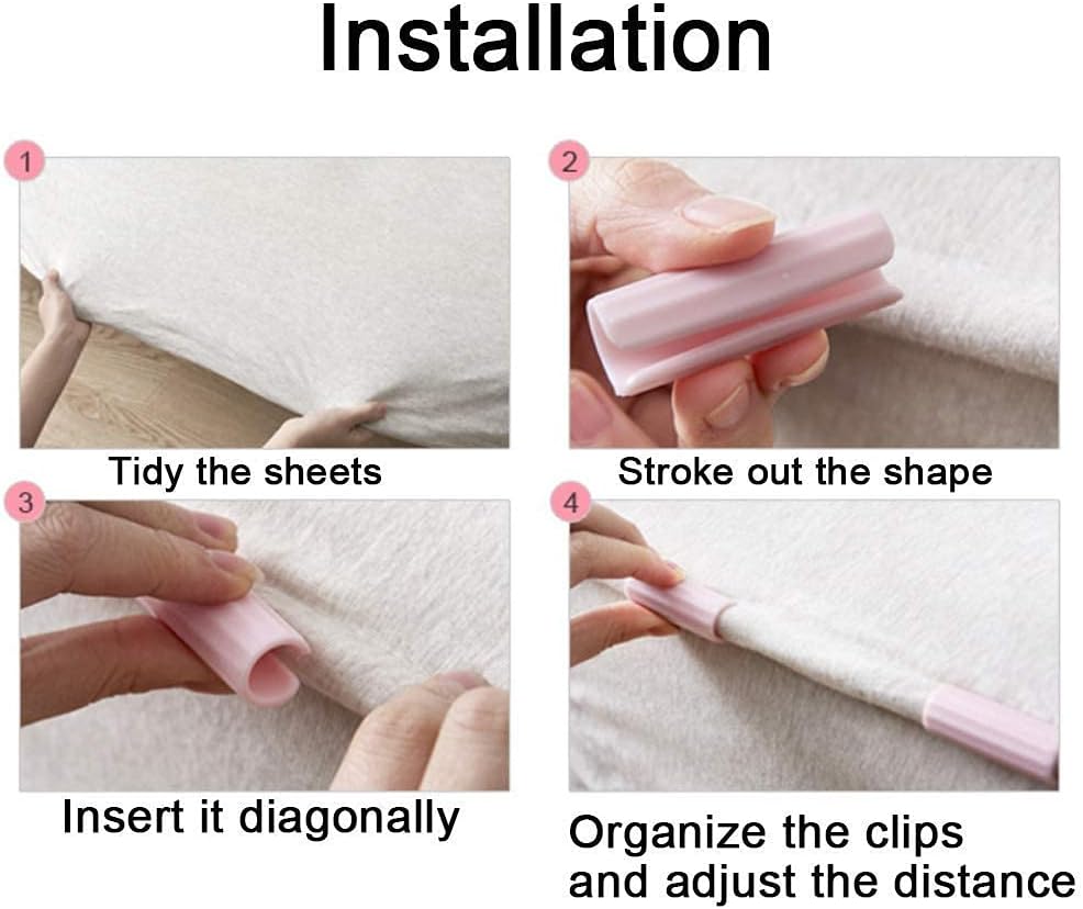 Alamic 12 Pack Sheet Grippers for Raised Edge Mattresses