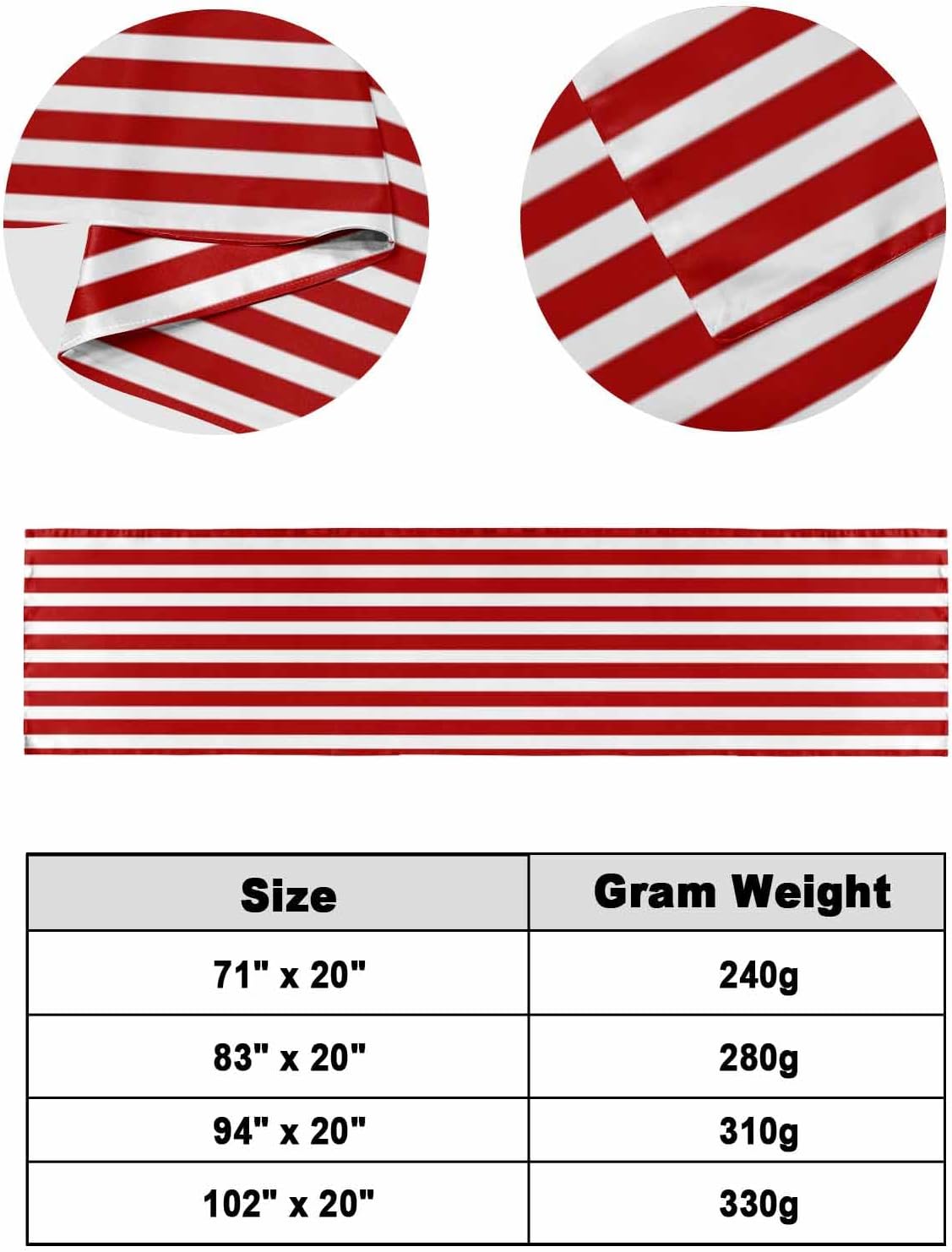 DecorLovee Red Striped Bed Runner Queen Size