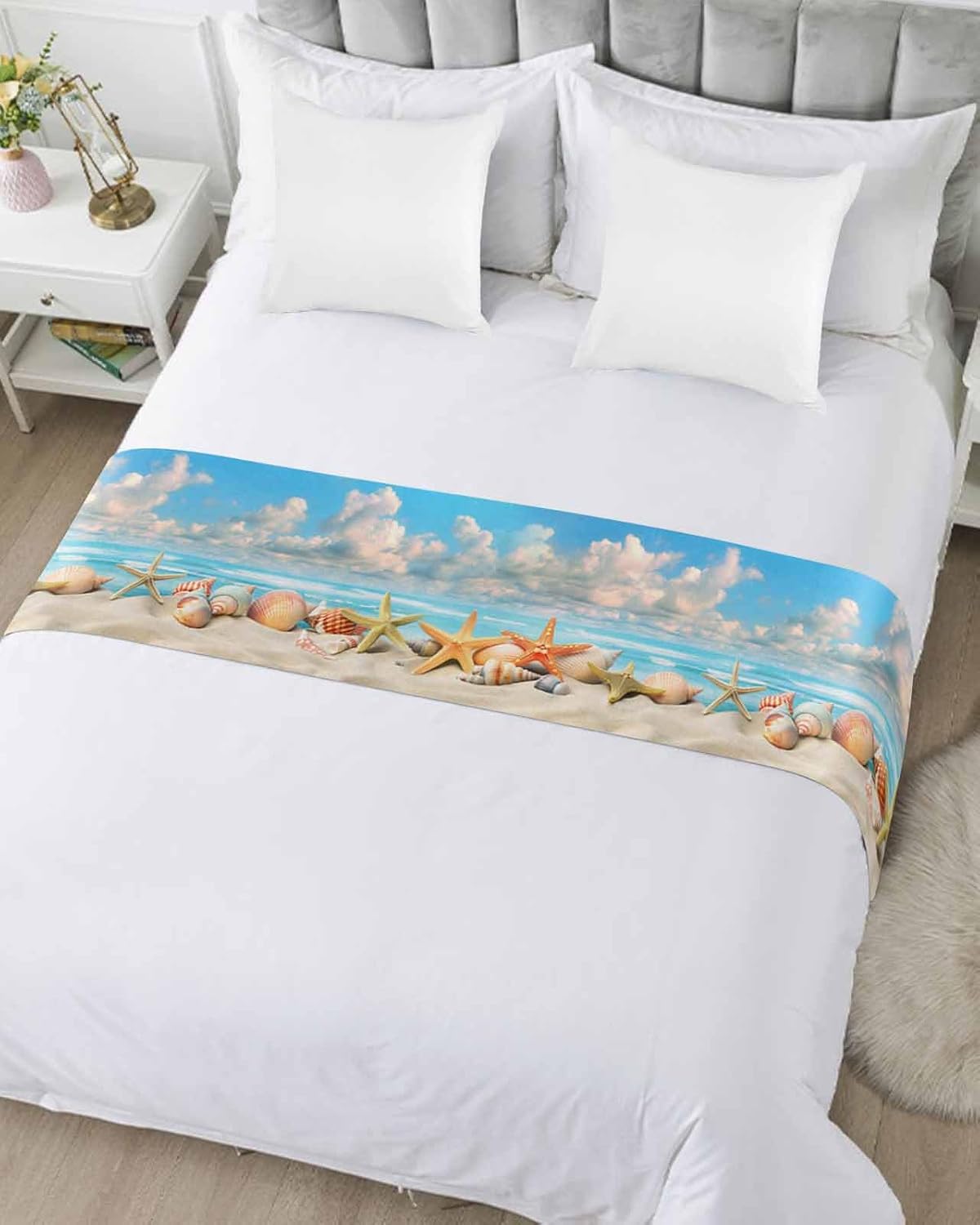 Sabolny Summer Beach Bed Runner Scarf Twin Size 71x20