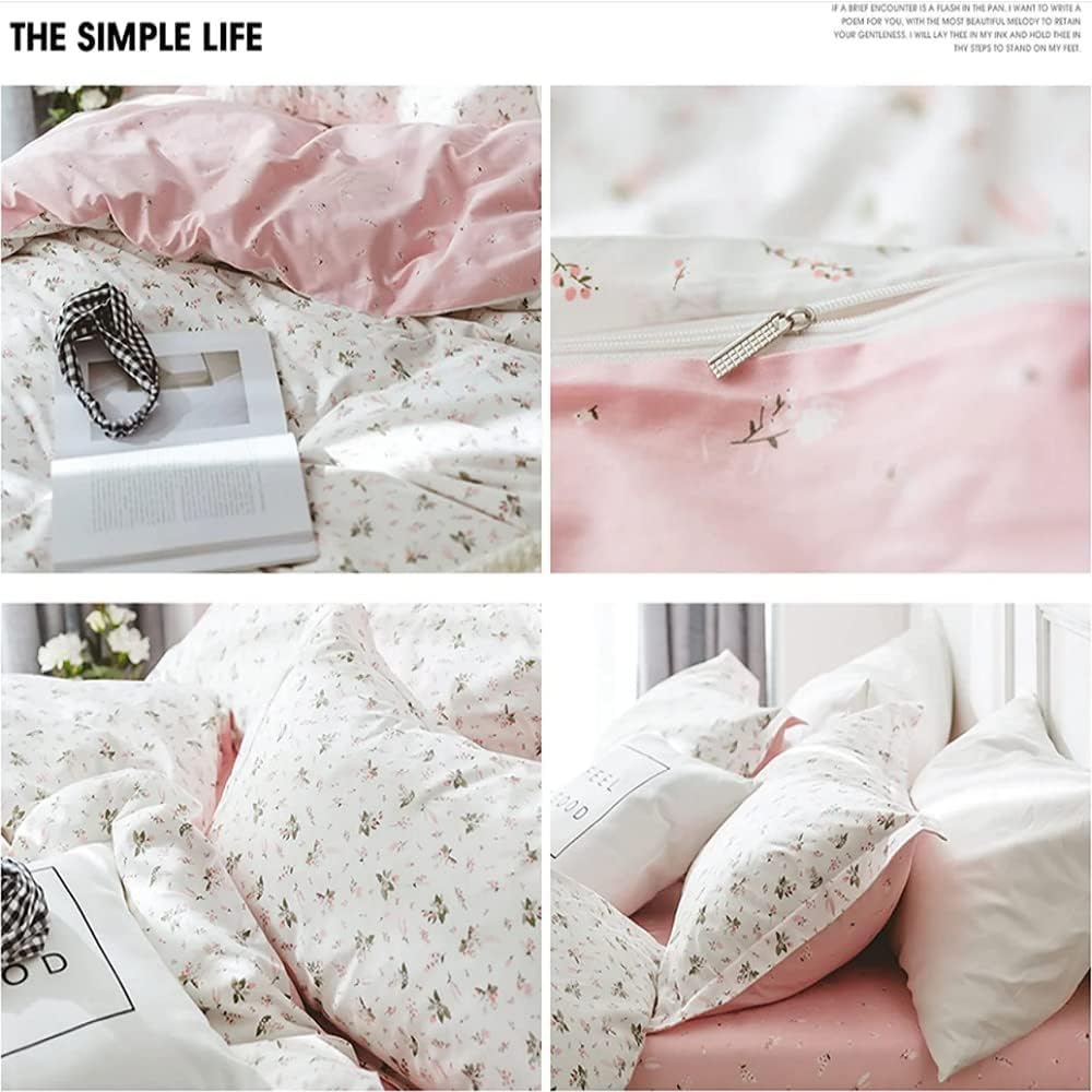 AMWAN Floral Duvet Cover Set Full Size Cotton Garden Kids