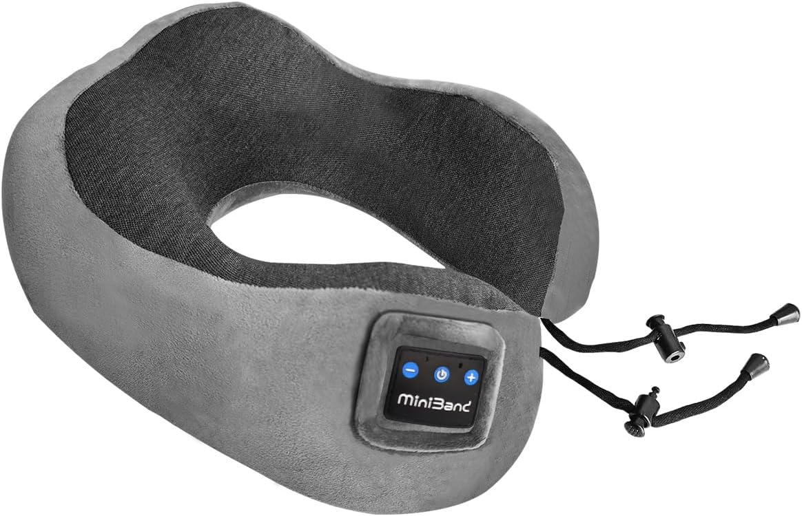 Ateupom Travel Pillow with Bluetooth Headphones