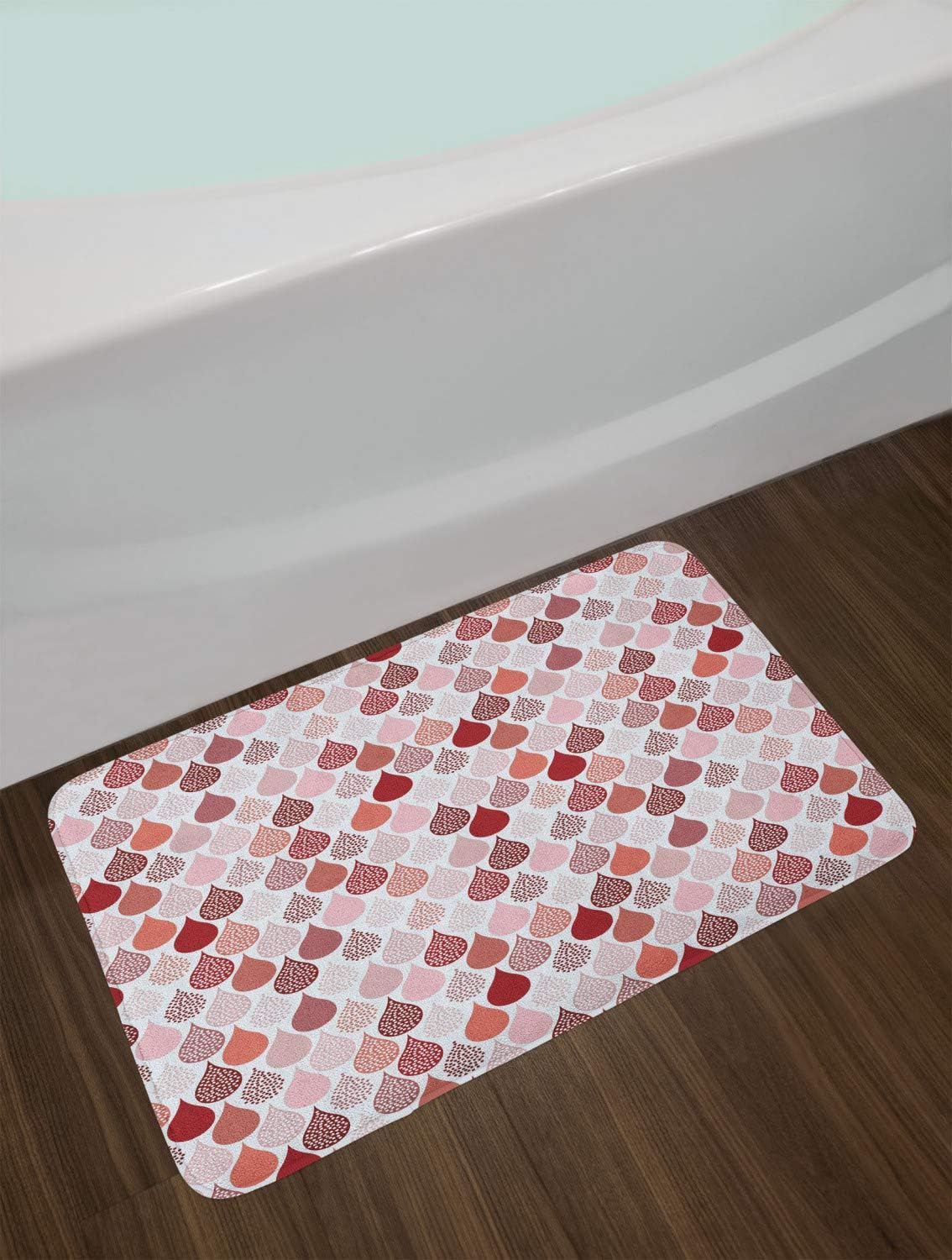 Ambesonne Geometric Bath Mat - Ruby Rose