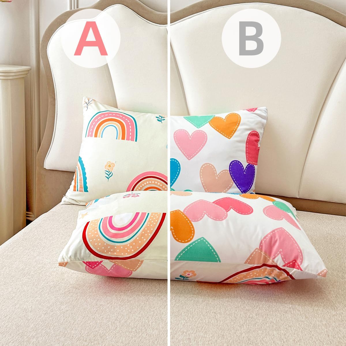 Btargot Rainbow 3-Piece Comforter Set with Pillow Covers