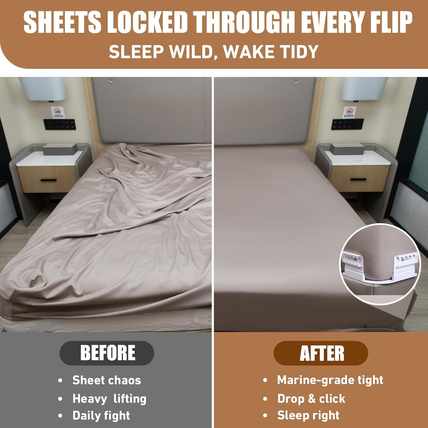 GAWAVAWA Sheet Holders with Adjustable Height and No-Clip Lock System
