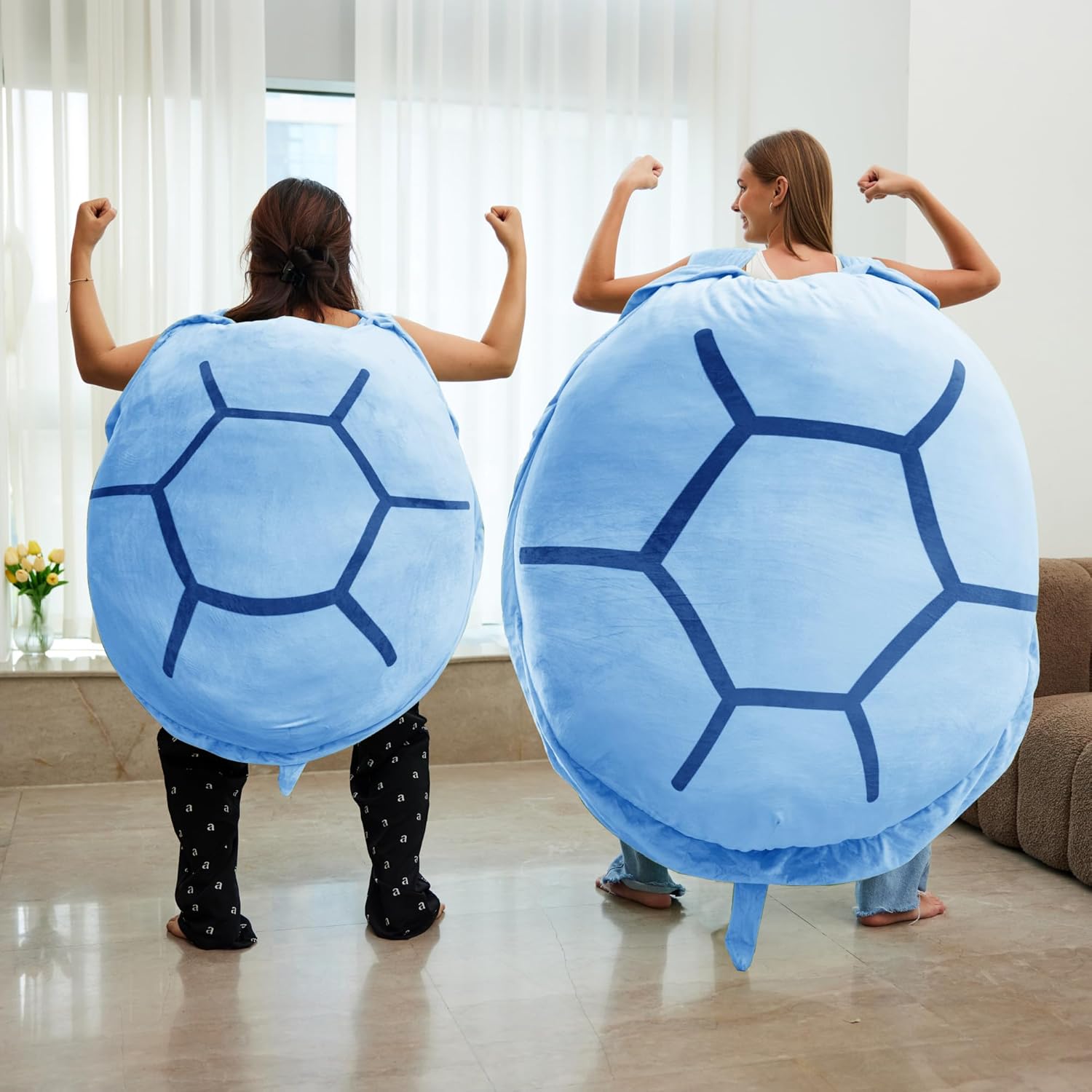 SEAHOME Turtle Shell Plush Pillow for Kids and Adults Blue 51 inch