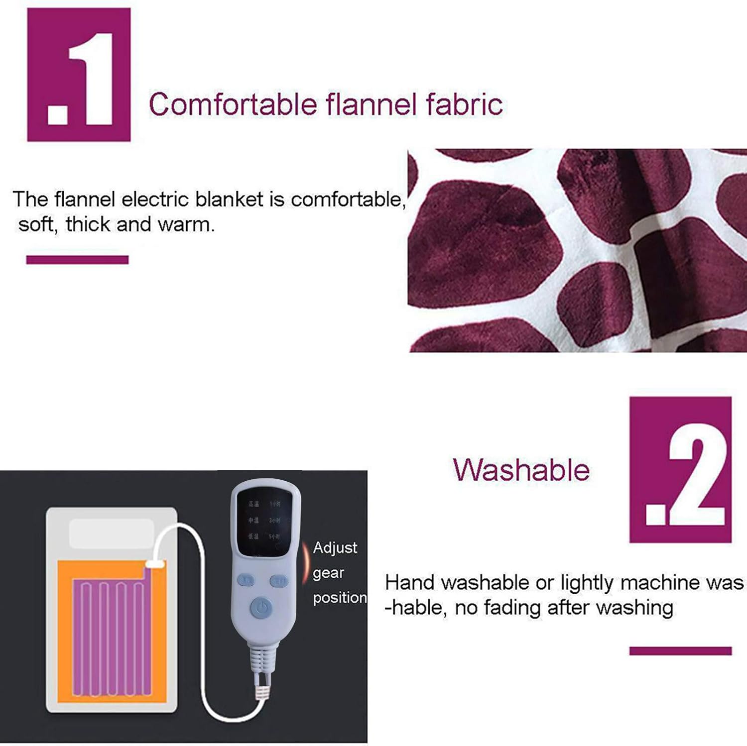 Galeril Electric Throw Blanket - Fast Heating Soft Weighted Warm Blanket with Overheating Protection
