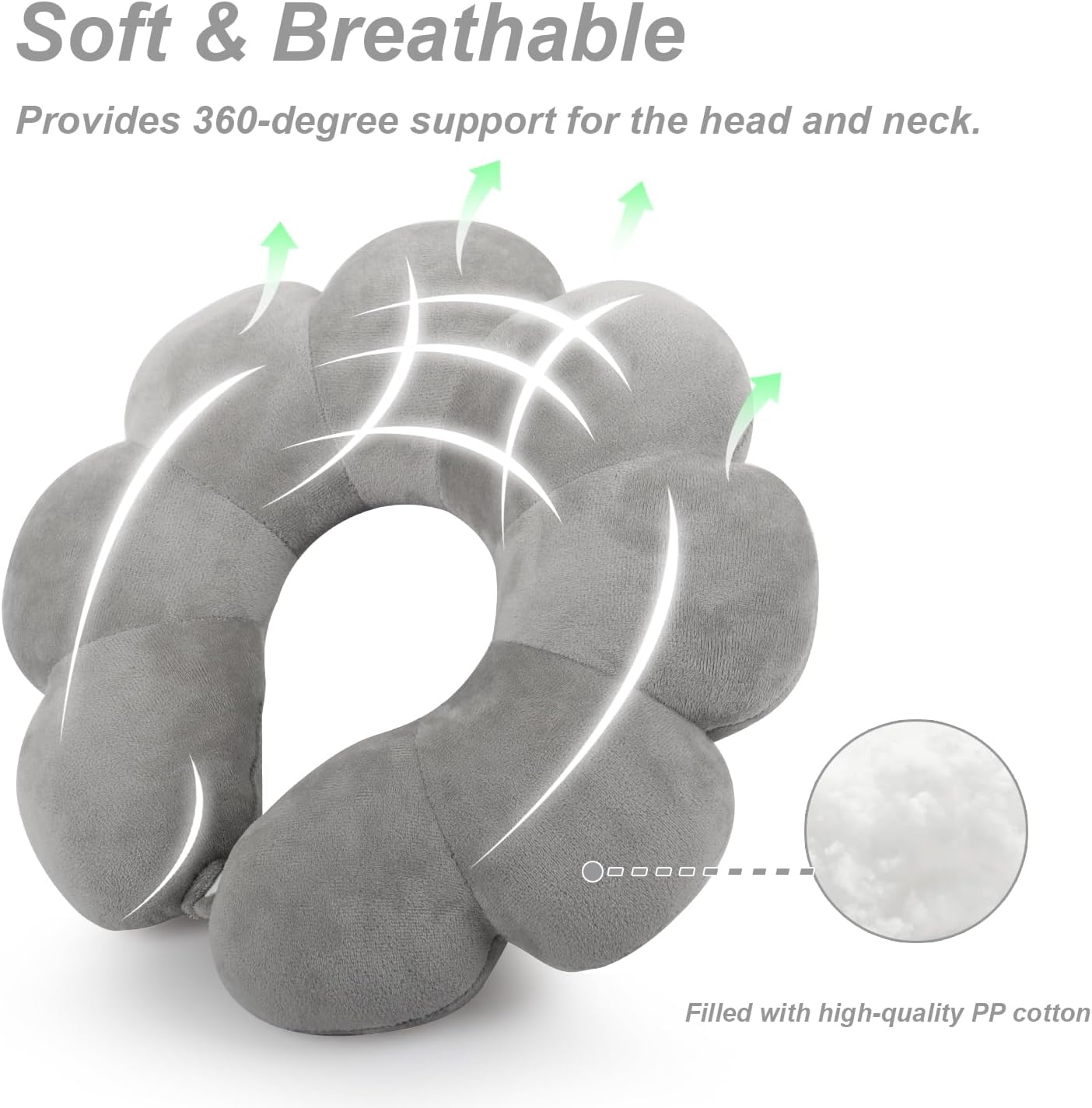 Sexysamba Daisy Flower Travel Neck Pillow for Adults Kids