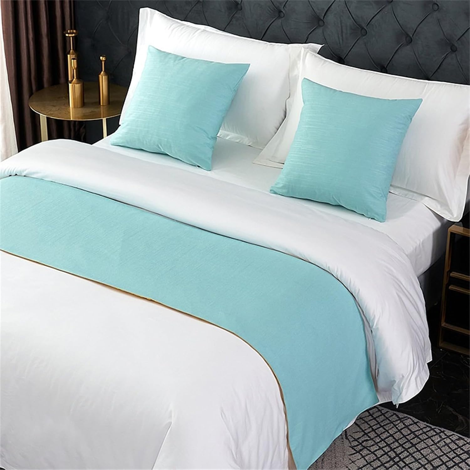 TopLacker Hotel Bed Runner and 2 Pillowcase Set