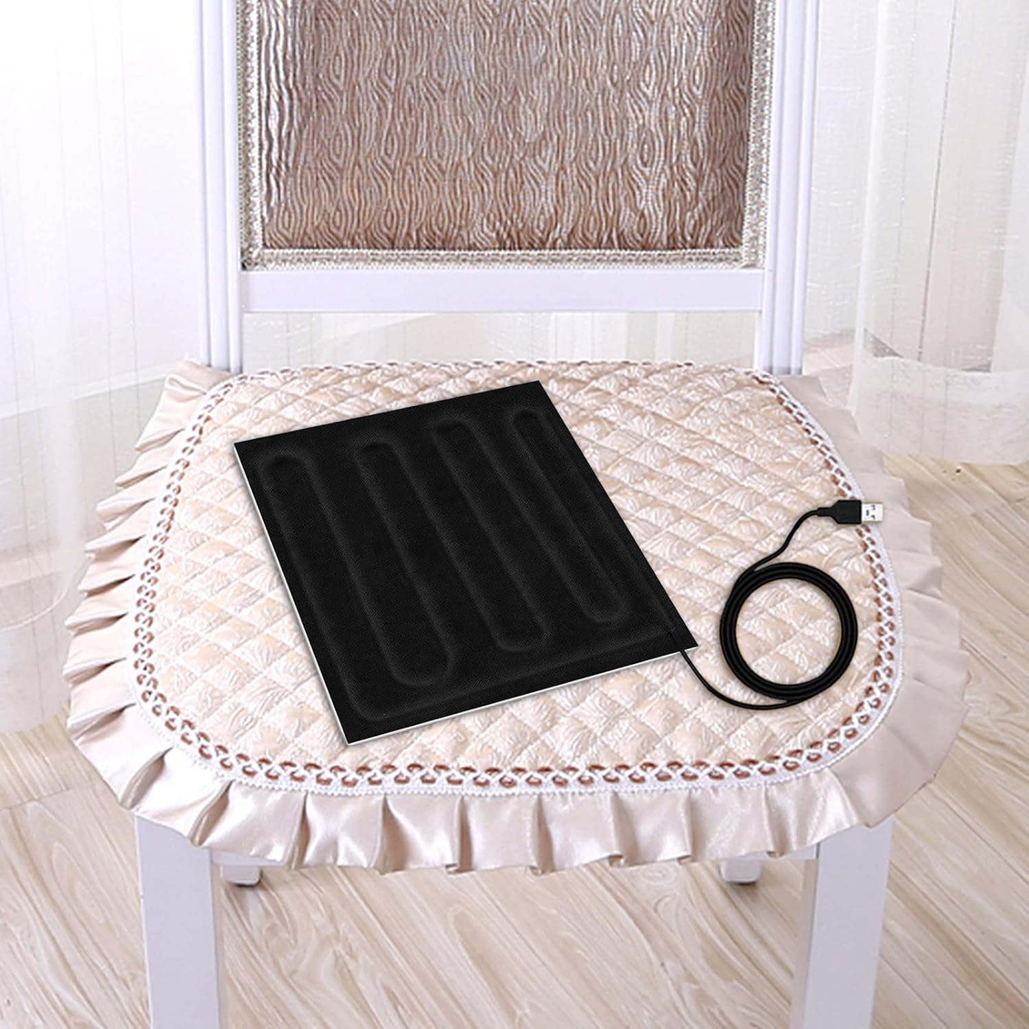 USB Heated Blanket with Dual Control - Grey One Size 1