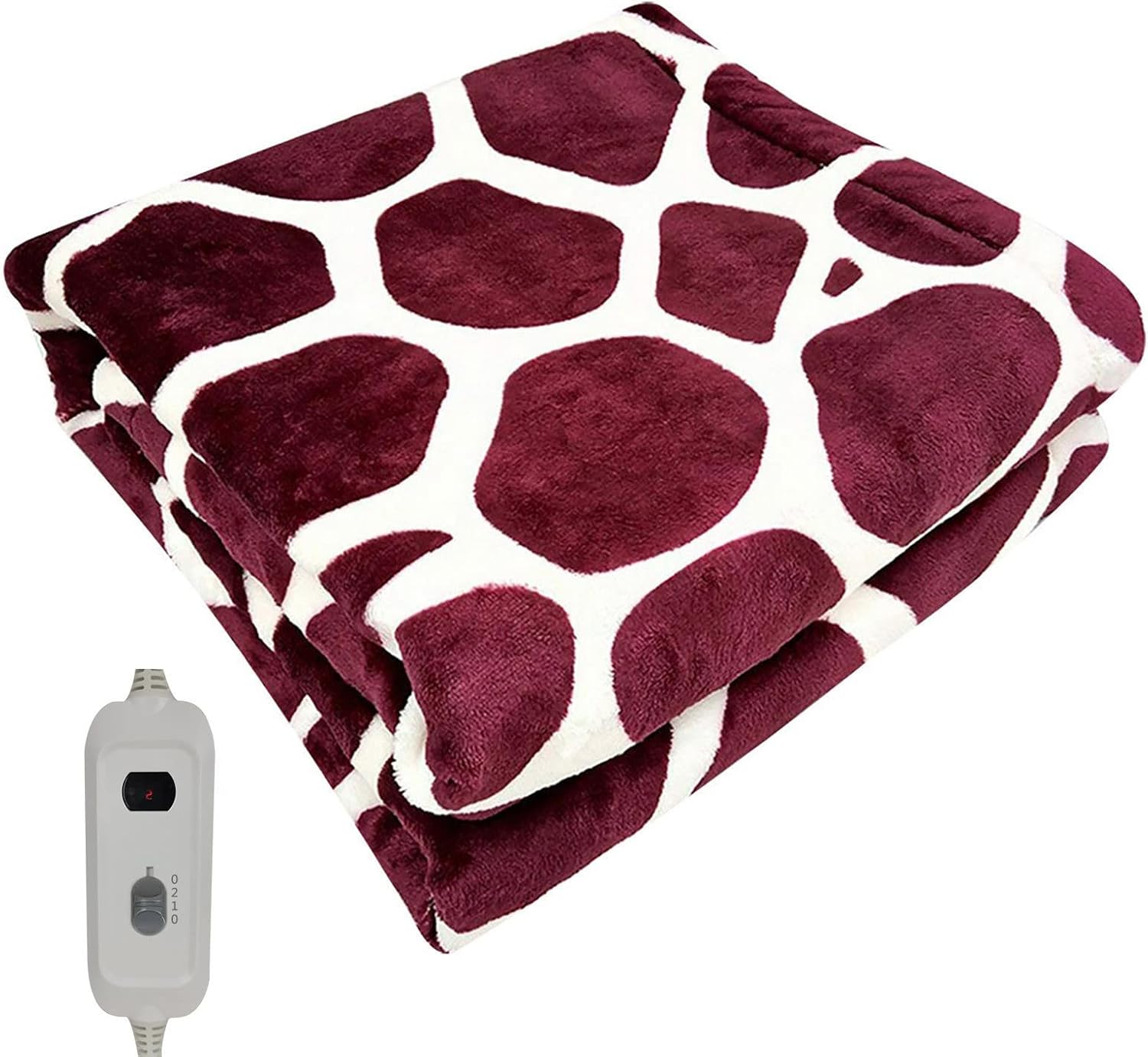 Kulywon USB Deer Print Heated Blanket Rechargeable Warm