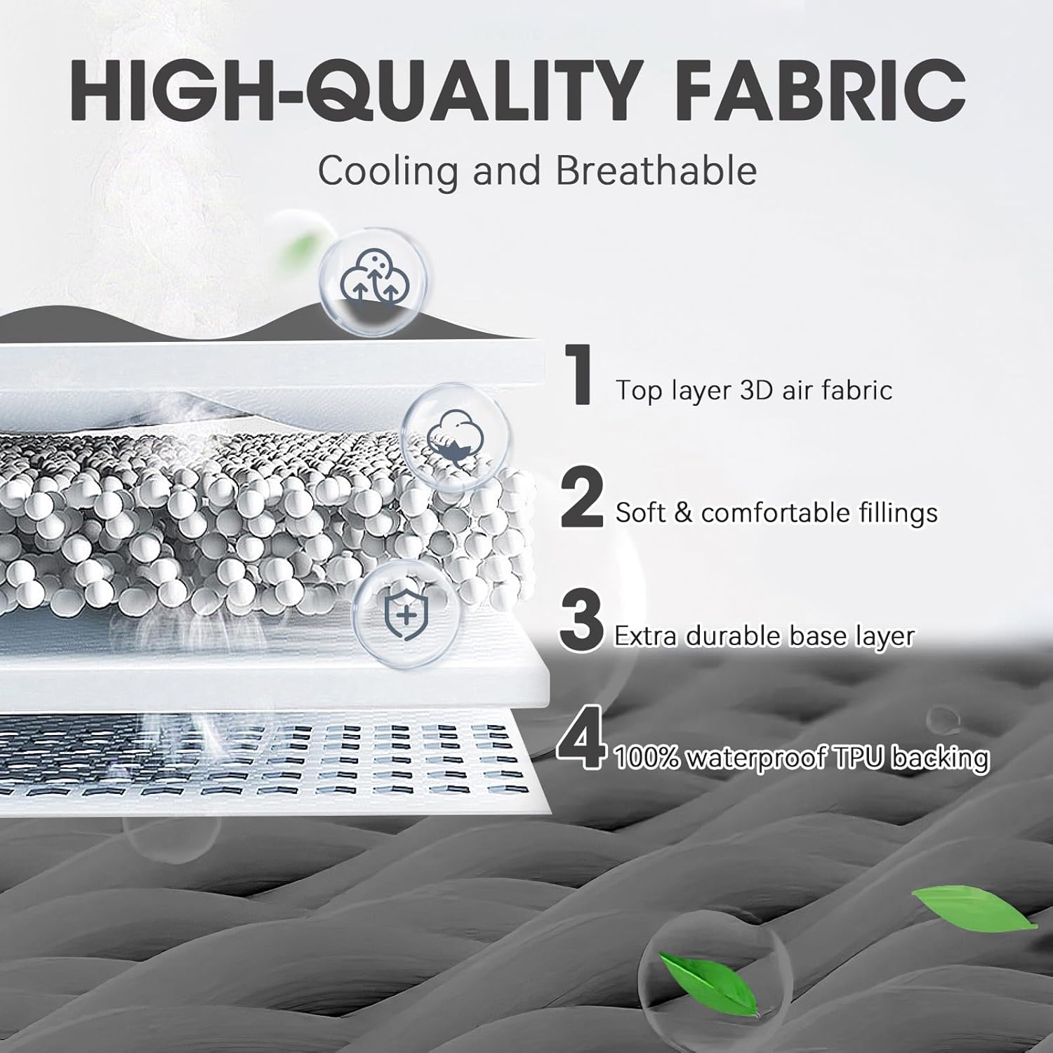 HYLEORY Twin XL Waterproof Mattress Protector - Bamboo Viscose Cooling Pad Cover