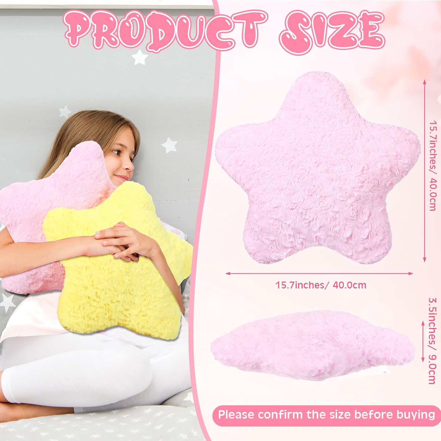 Yousoontic 6 Pcs Shaped Star Throw Pillows for Kids