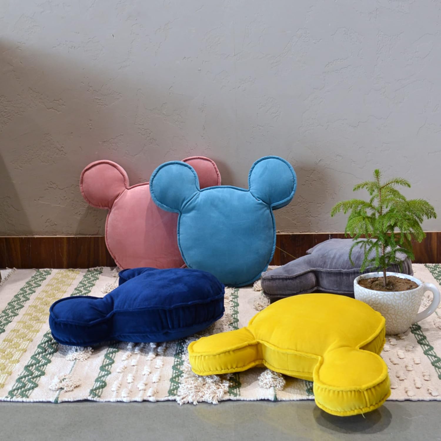 Disney Mickey Mouse Shaped Decorative Pillow - Grey 17 Inches