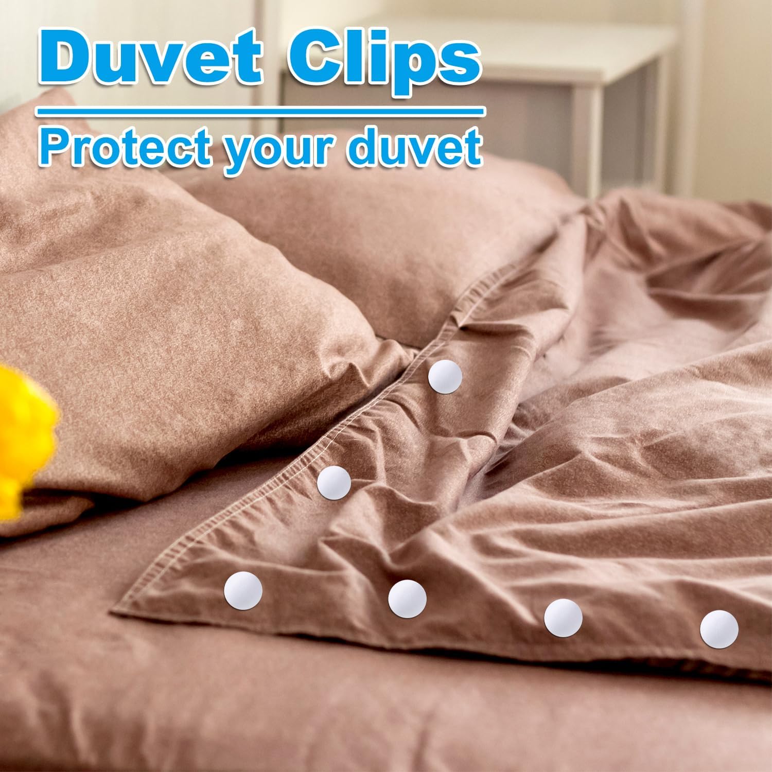 16pcs Duvet Clips with Mushroom Buttons and Iron Nails