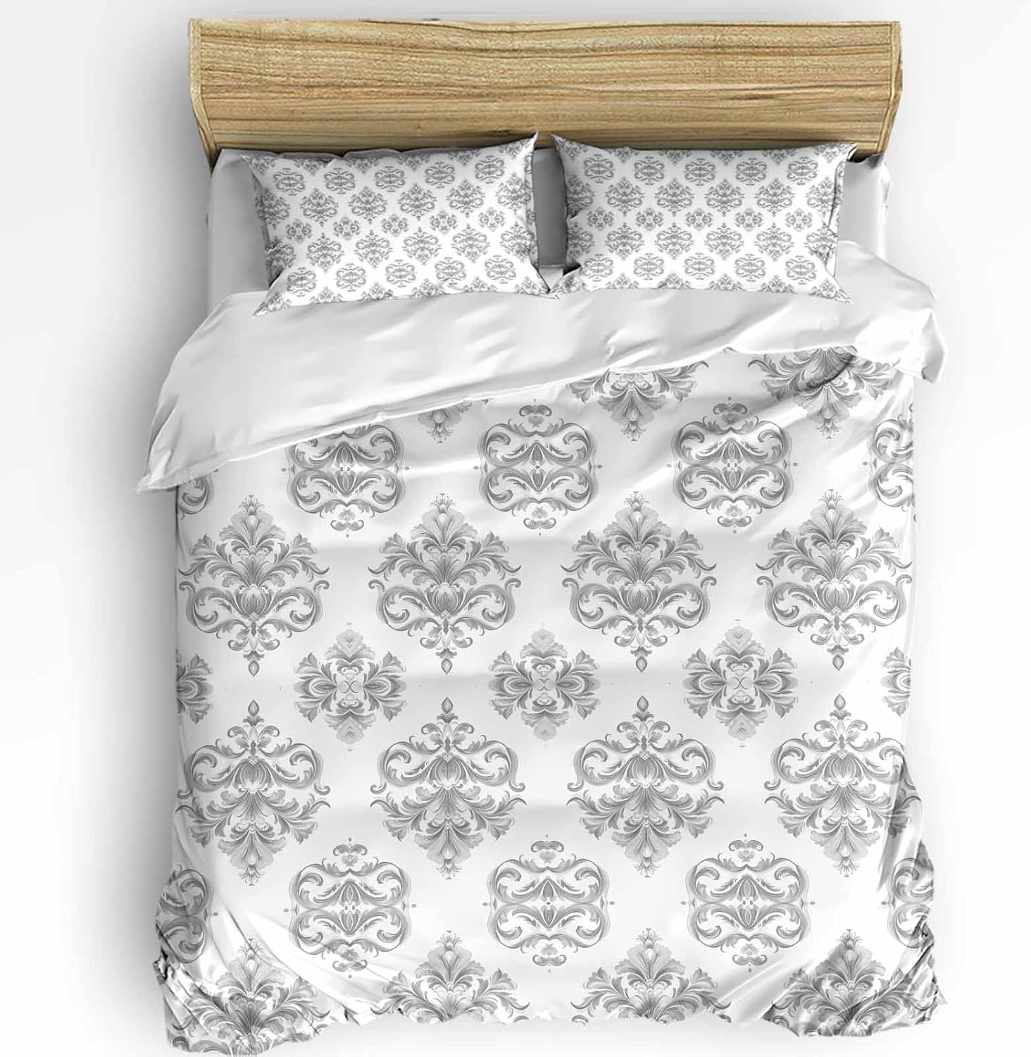 3 Piece Queen Size Bedding Set with Zipper Closure