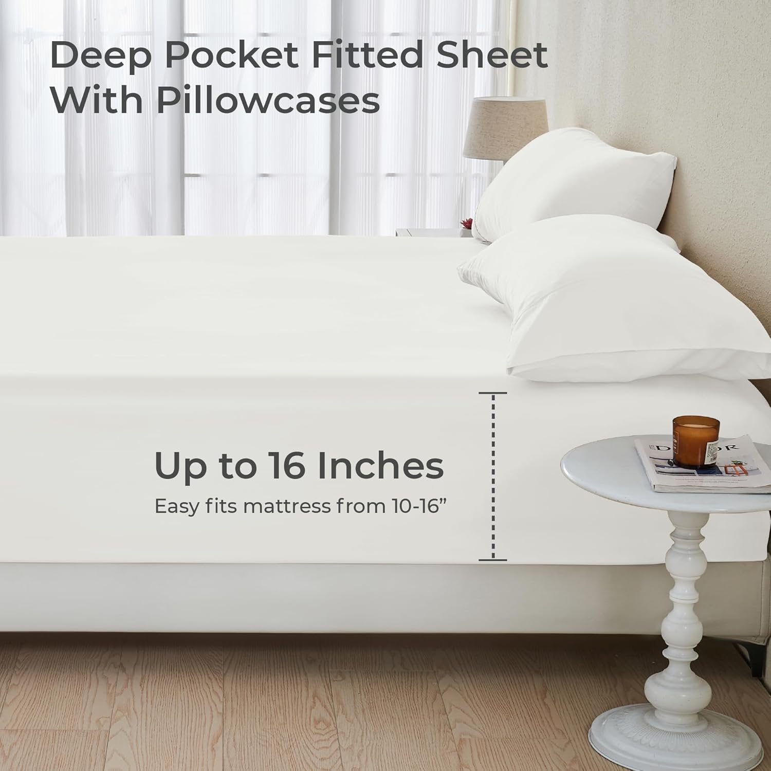 Gokotta Bamboo Rayon Fitted Sheet Set - California King Size
