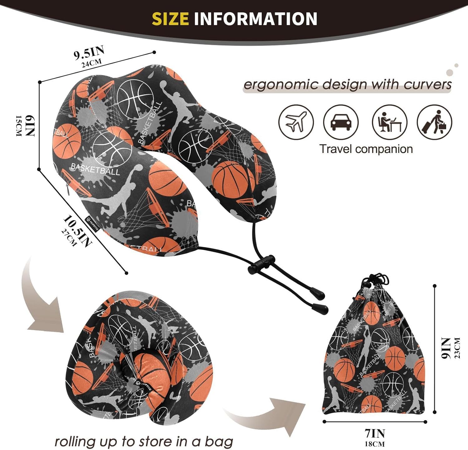 Sletend Travel Neck Pillow with Storage Bag for Cars and Flights