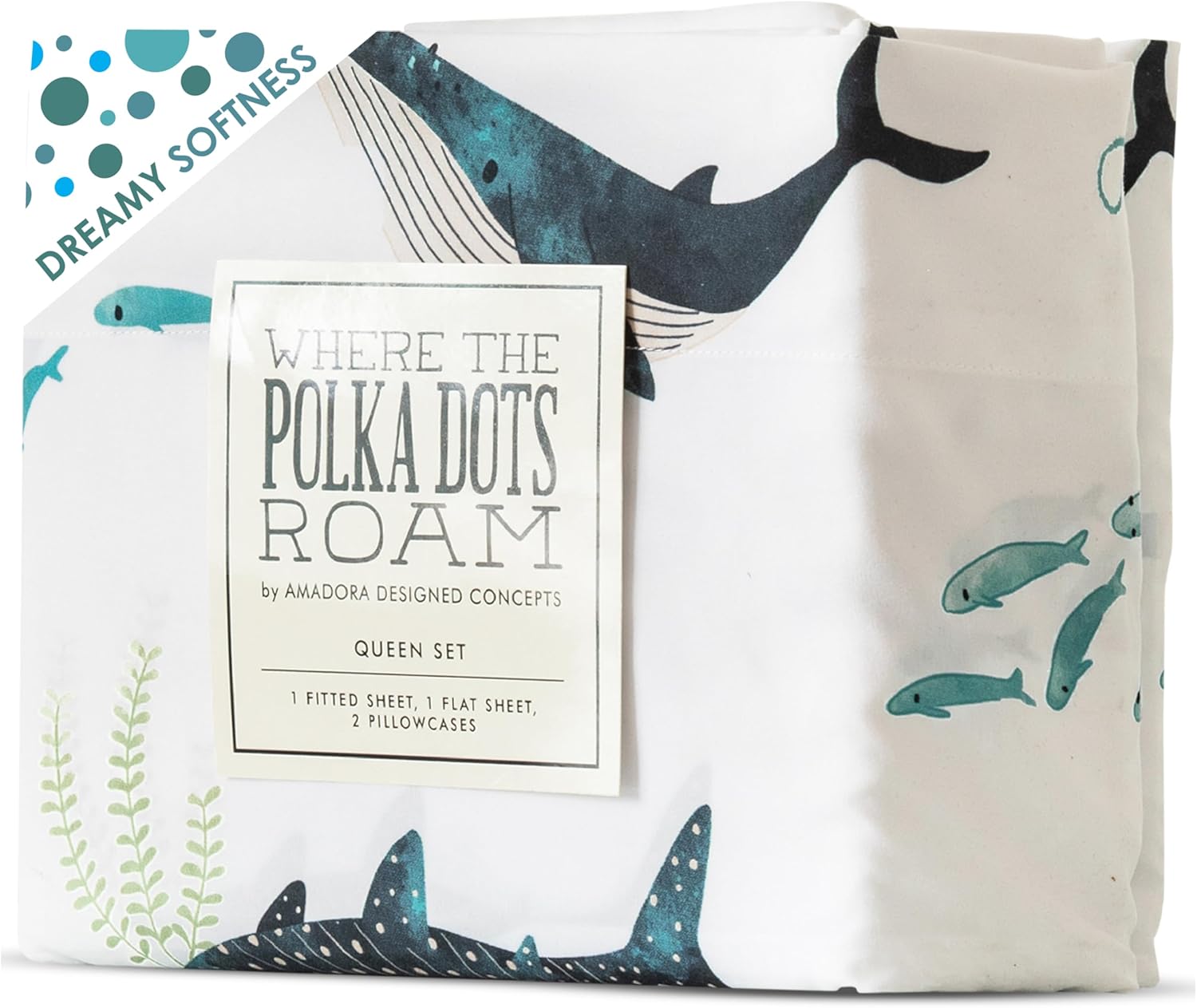 Where The Polka Dots Roam Nautical Ocean Queen Bedding Set