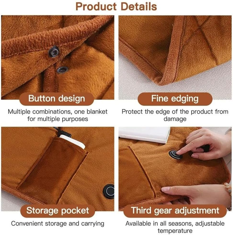 USB Electric Heated Blanket with 3 Heat Levels