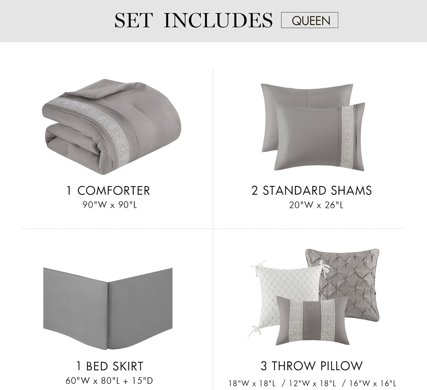 Madison Park Grey 7-Piece Comforter Set