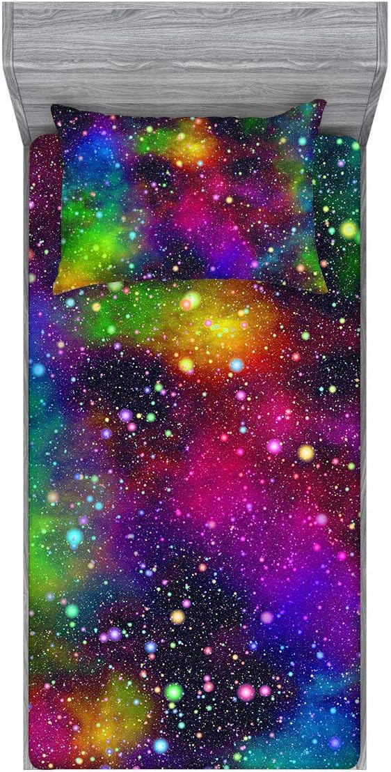 NiuOne Galaxy Rainbow Space Sheet Set Twin 2PCS with Pillowcase