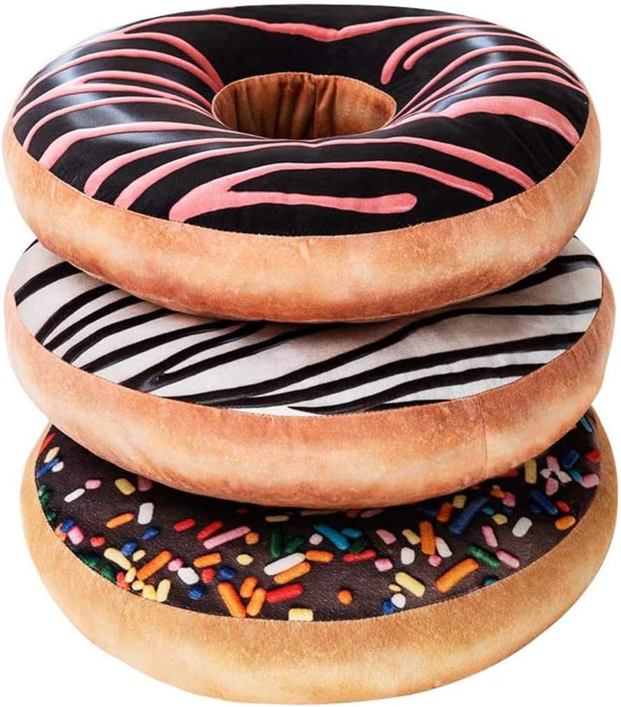 HYSEAS 14 Inch Chocolate Donut Throw Pillow 2 Pack