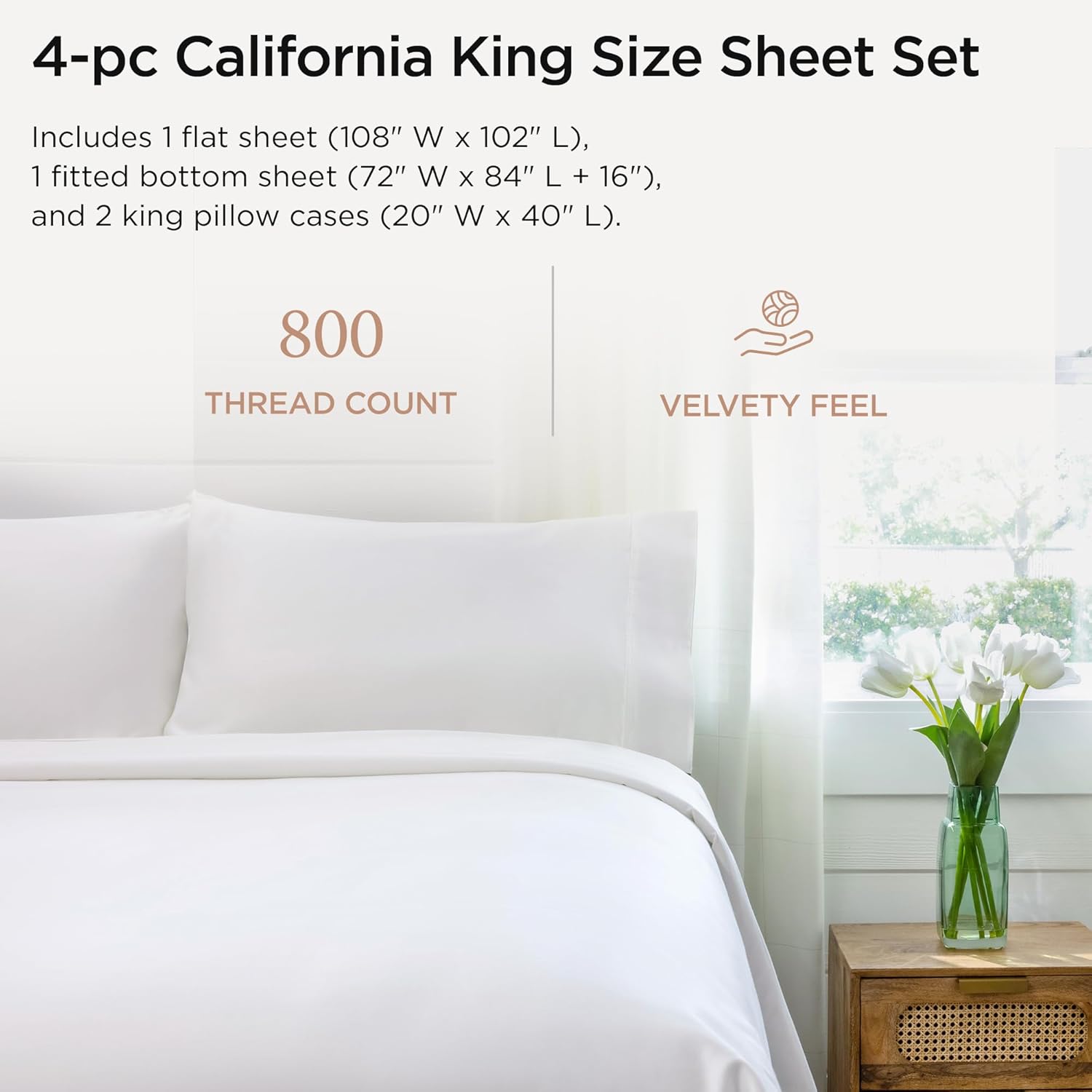 Threadmill Luxury 800 Thread Count California King 100 Cotton Sheets