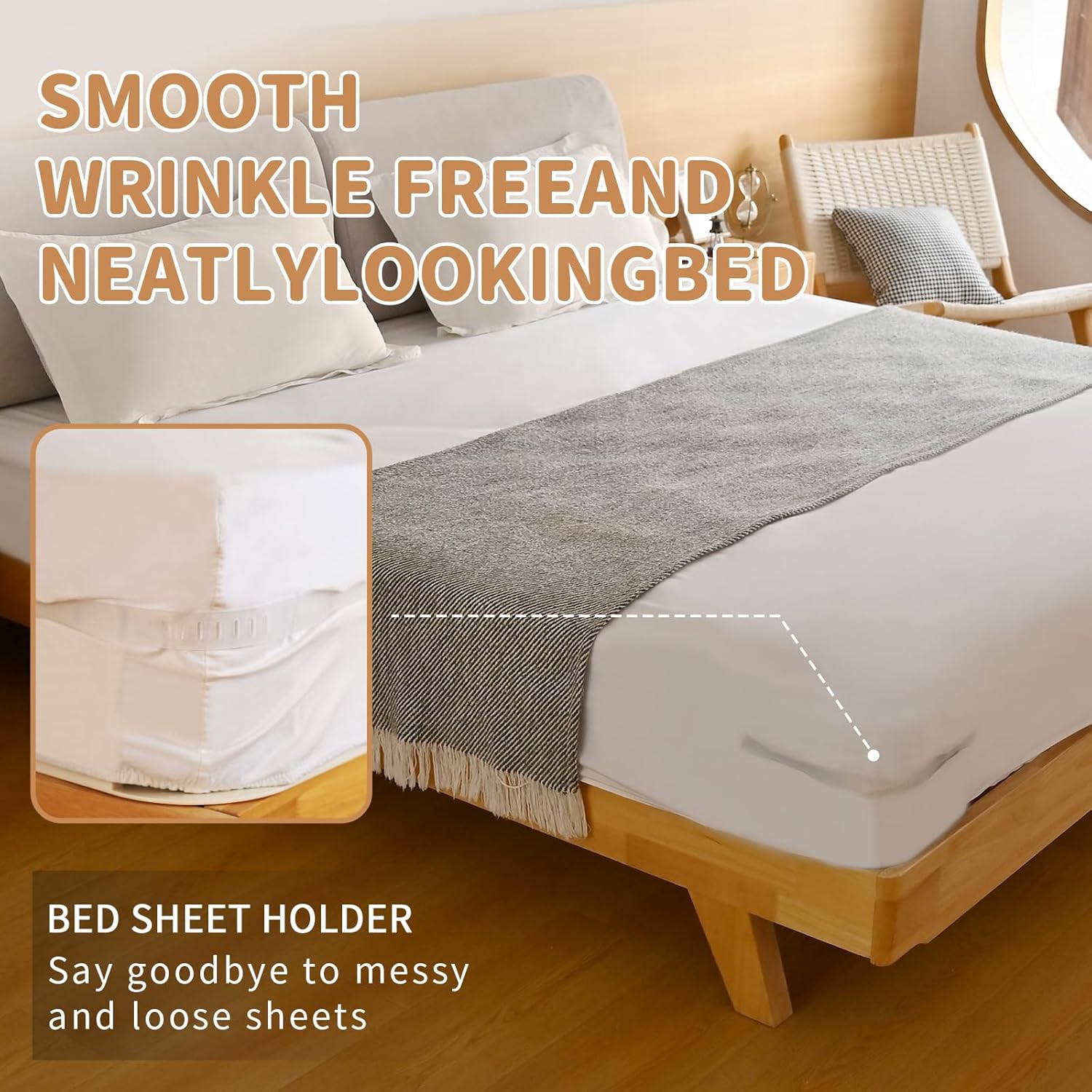 AIPUDE Heavy Duty Sheet Holder with Lock Strips 4pcs Universal Fitted Sheet Straps